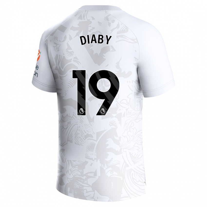 Kinderen Moussa Diaby #19 Wit Uitshirt Uittenue 2023/24 T-Shirt