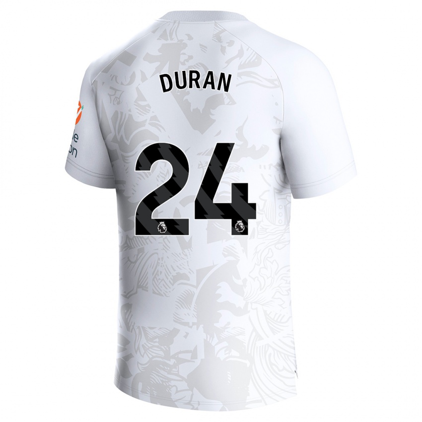 Kinderen Jhon Durán #24 Wit Uitshirt Uittenue 2023/24 T-Shirt