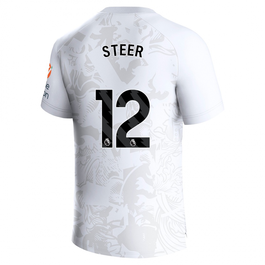 Kinderen Jed Steer #12 Wit Uitshirt Uittenue 2023/24 T-Shirt