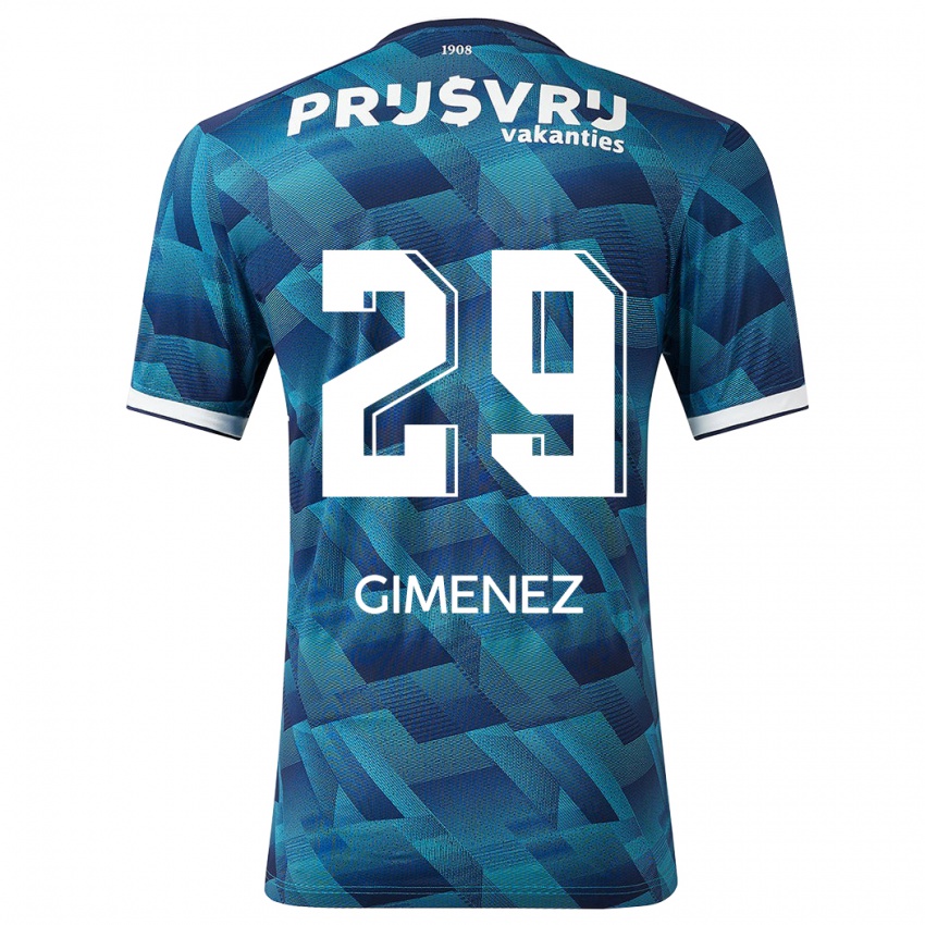 Kinderen Santiago Gimenez #29 Blauw Uitshirt Uittenue 2023/24 T-Shirt