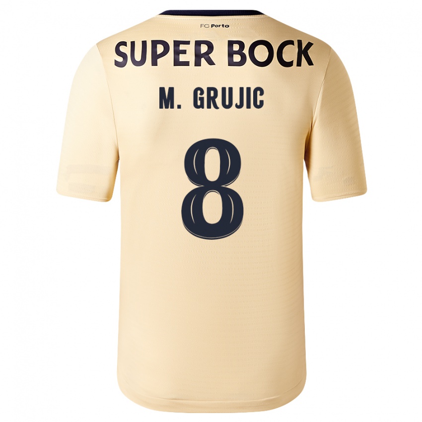 Kinderen Marko Grujic #8 Beige-Gouden Uitshirt Uittenue 2023/24 T-Shirt