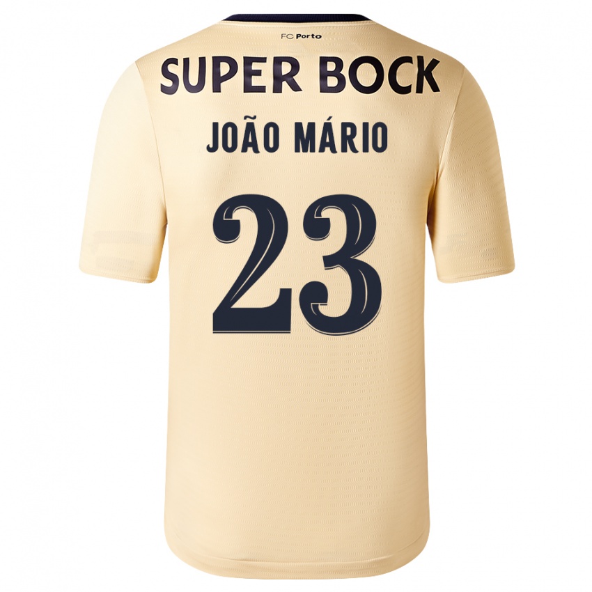 Kinderen Joao Mario #23 Beige-Gouden Uitshirt Uittenue 2023/24 T-Shirt