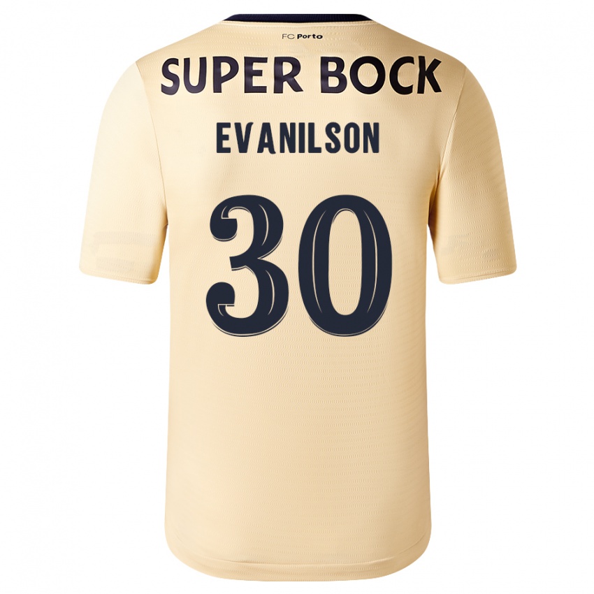 Kinderen Evanilson #30 Beige-Gouden Uitshirt Uittenue 2023/24 T-Shirt