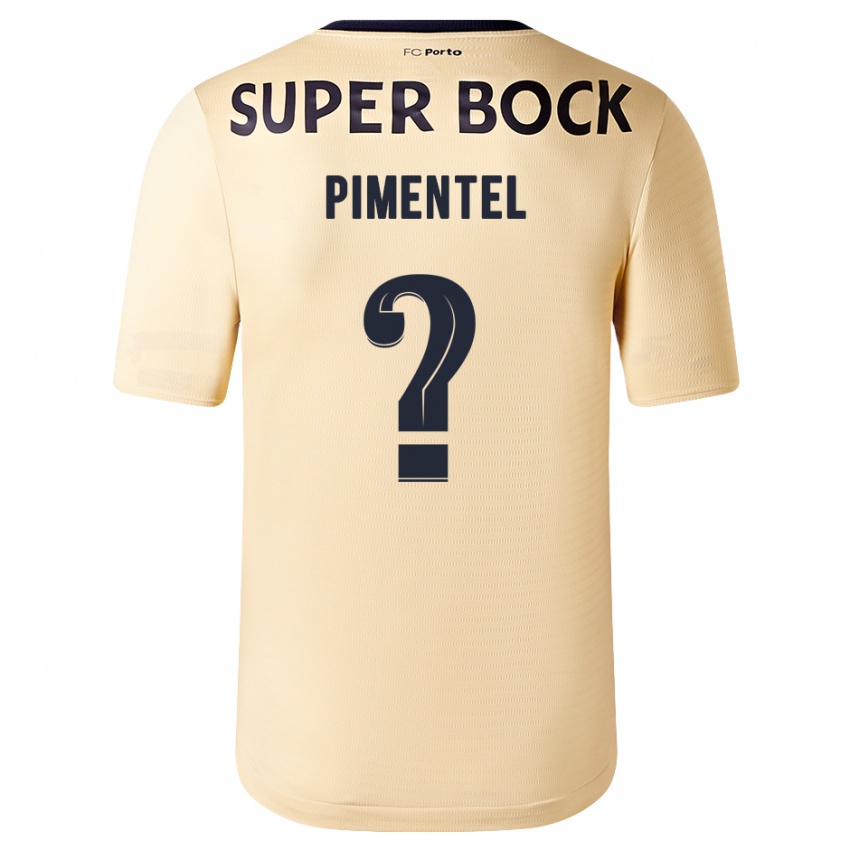 Kinderen Eric Pimentel #0 Beige-Gouden Uitshirt Uittenue 2023/24 T-Shirt