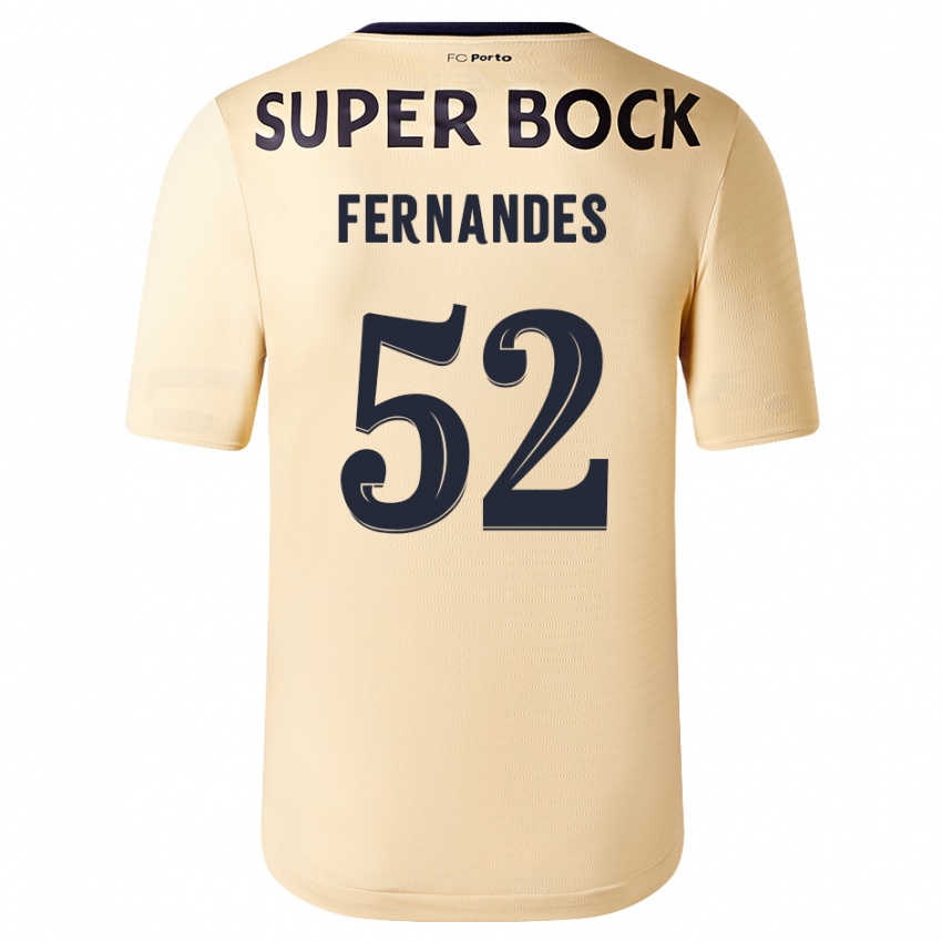 Kinderen Martim Fernandes #52 Beige-Gouden Uitshirt Uittenue 2023/24 T-Shirt