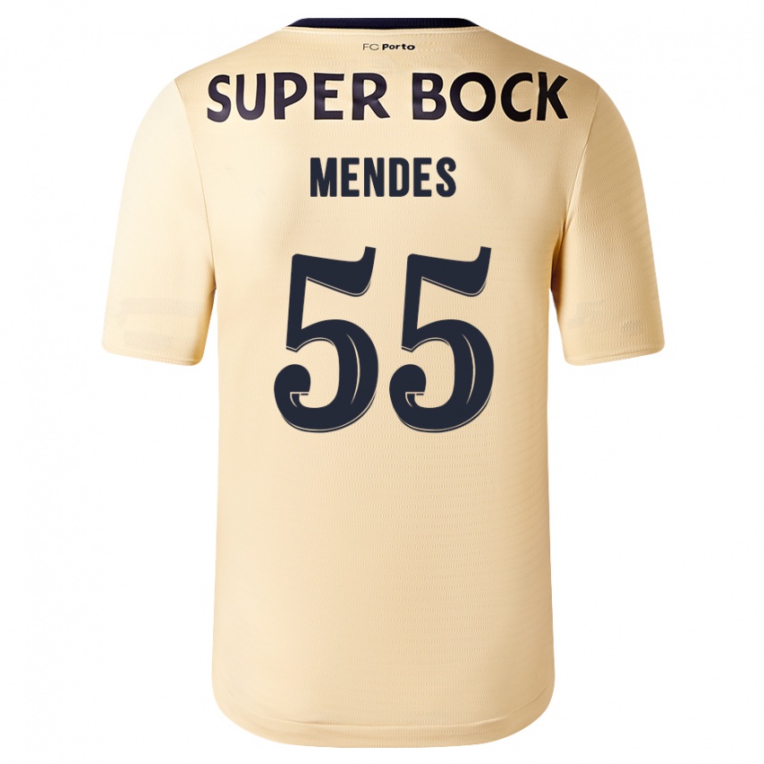 Kinderen Joao Mendes #55 Beige-Gouden Uitshirt Uittenue 2023/24 T-Shirt