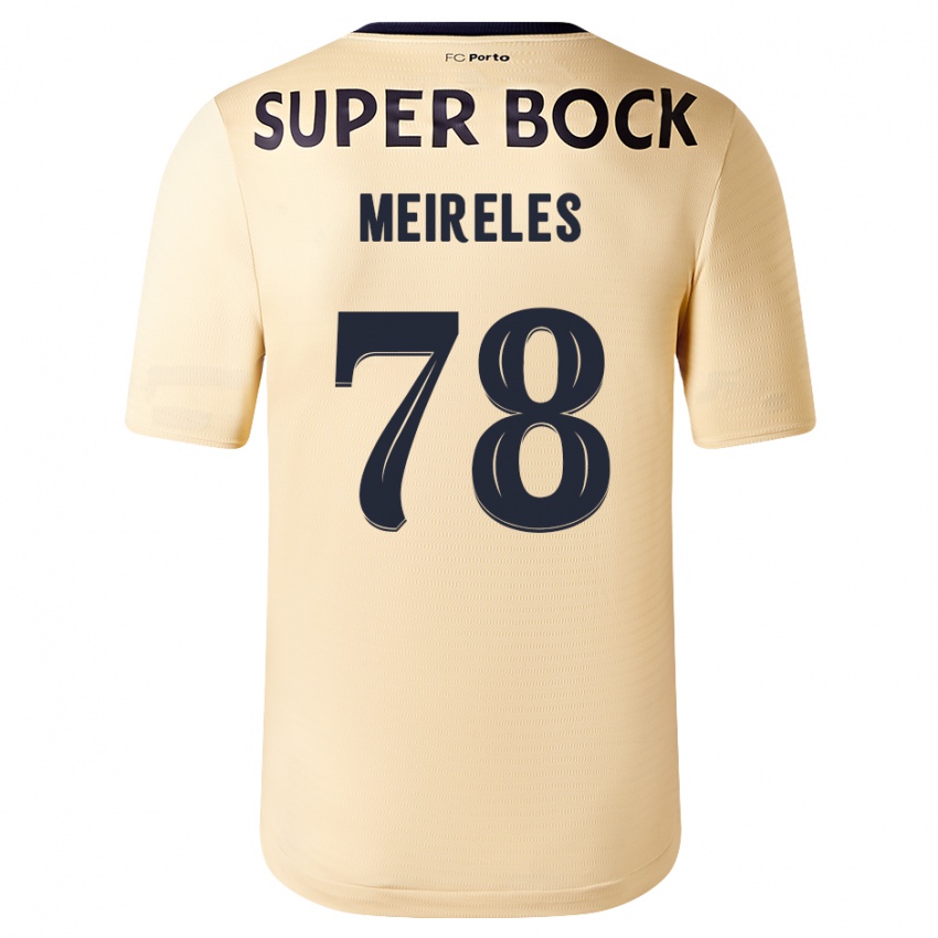 Kinderen Jorge Meireles #78 Beige-Gouden Uitshirt Uittenue 2023/24 T-Shirt