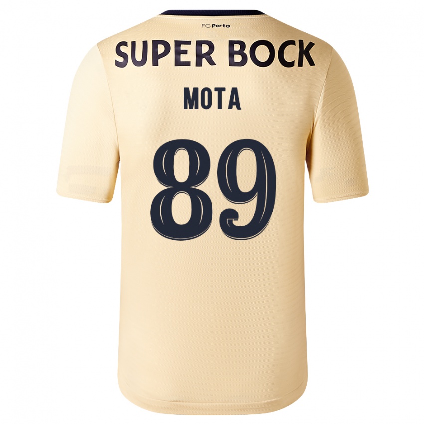 Kinderen Luís Mota #89 Beige-Gouden Uitshirt Uittenue 2023/24 T-Shirt