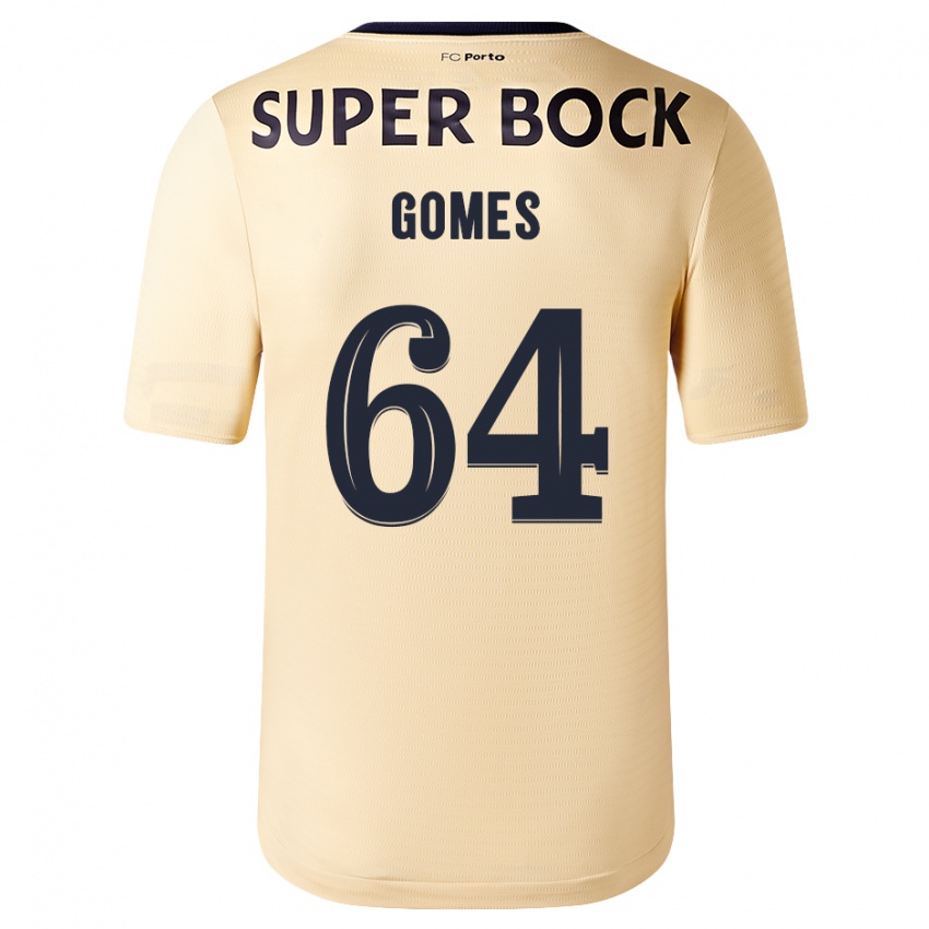 Kinderen Luís Gomes #64 Beige-Gouden Uitshirt Uittenue 2023/24 T-Shirt