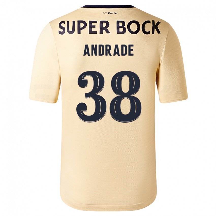 Kinderen Fernando Andrade #38 Beige-Gouden Uitshirt Uittenue 2023/24 T-Shirt
