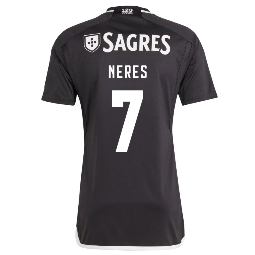 Kinderen David Neres #7 Zwart Uitshirt Uittenue 2023/24 T-Shirt