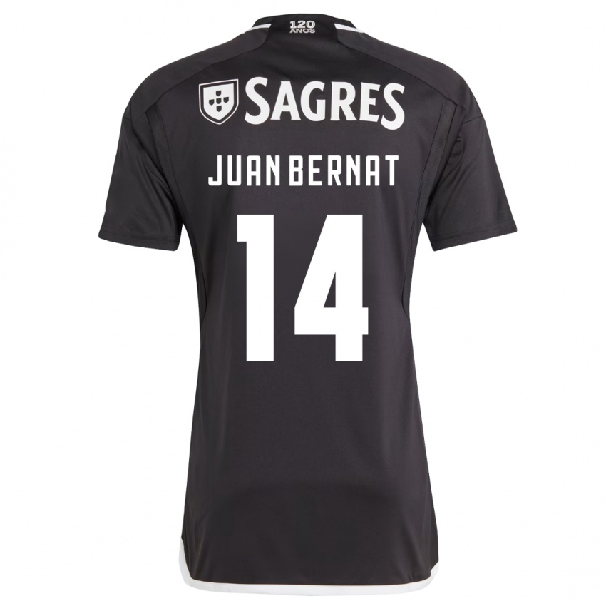 Kinderen Juan Bernat #14 Zwart Uitshirt Uittenue 2023/24 T-Shirt