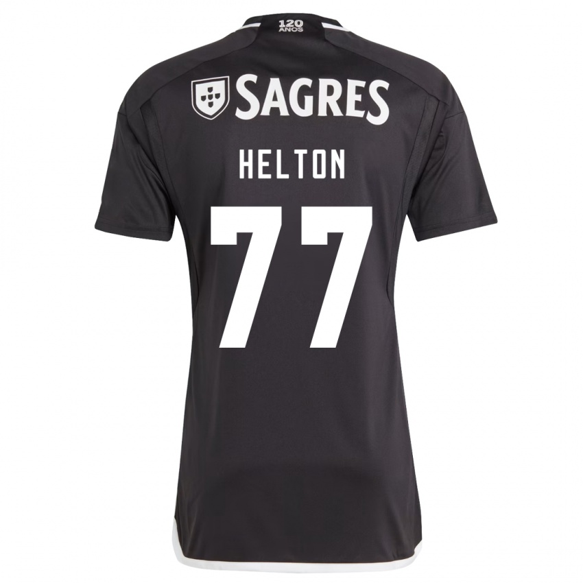 Kinderen Helton Leite #77 Zwart Uitshirt Uittenue 2023/24 T-Shirt