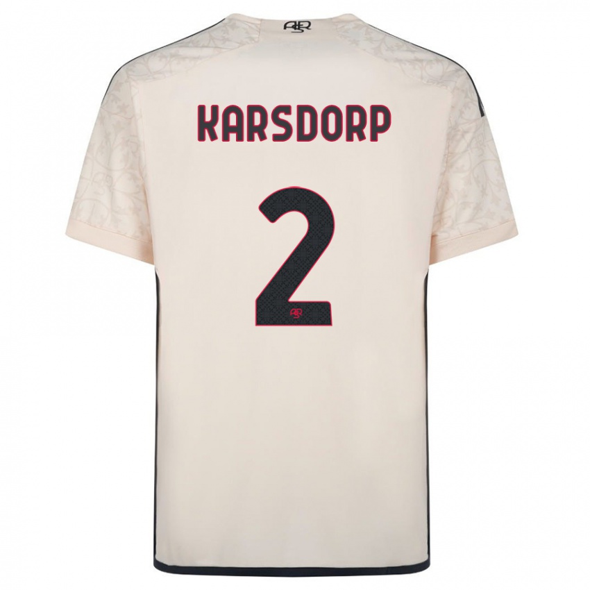 Kinderen Rick Karsdorp #2 Gebroken Wit Uitshirt Uittenue 2023/24 T-Shirt