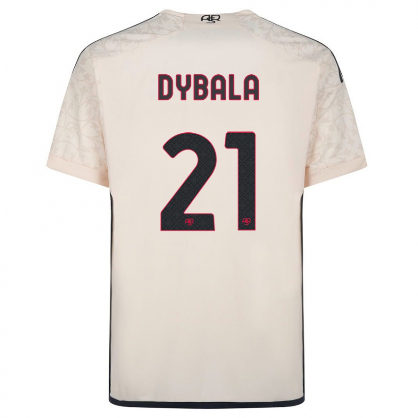 Kinderen Paulo Dybala #21 Gebroken Wit Uitshirt Uittenue 2023/24 T-Shirt