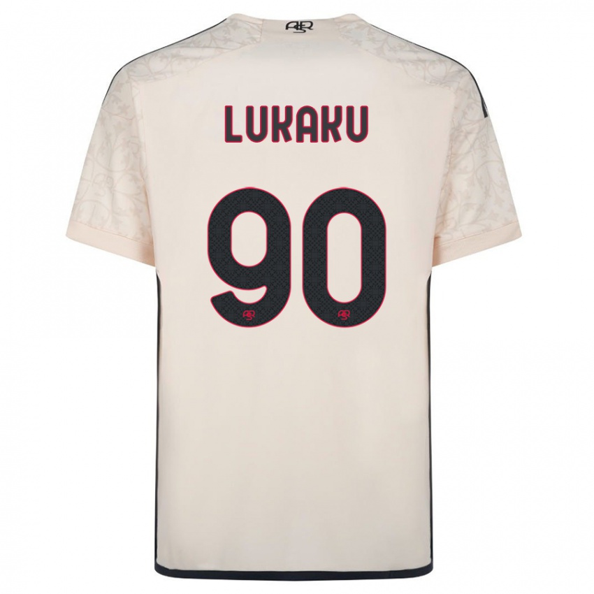 Kinderen Romelu Lukaku #90 Gebroken Wit Uitshirt Uittenue 2023/24 T-Shirt