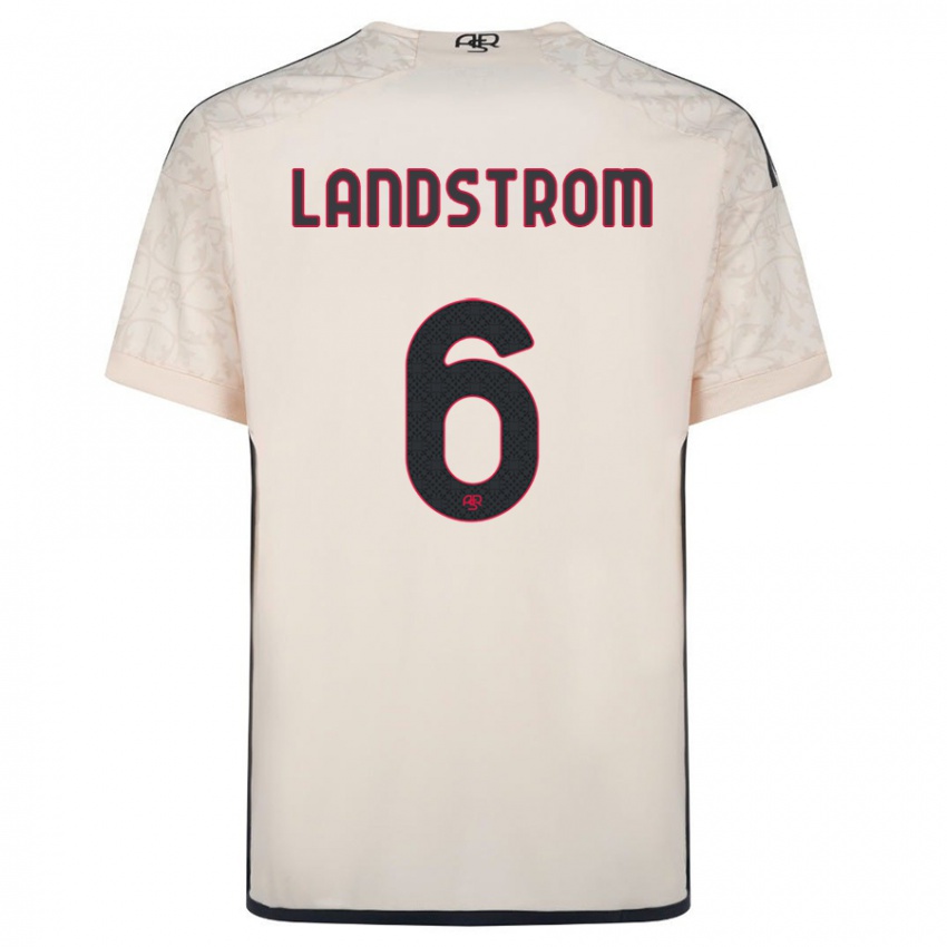 Kinderen Elin Landstrom #6 Gebroken Wit Uitshirt Uittenue 2023/24 T-Shirt