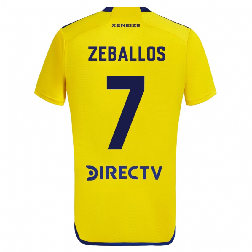 Kinderen Exequiel Zeballos #7 Geel Uitshirt Uittenue 2023/24 T-Shirt