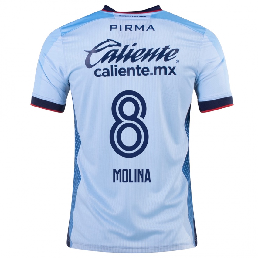 Kinderen Dalia Molina #8 Hemelsblauw Uitshirt Uittenue 2023/24 T-Shirt