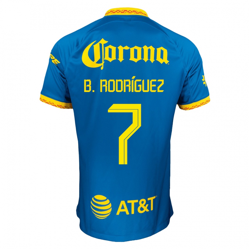 Kinderen Brian Rodríguez #7 Blauw Uitshirt Uittenue 2023/24 T-Shirt