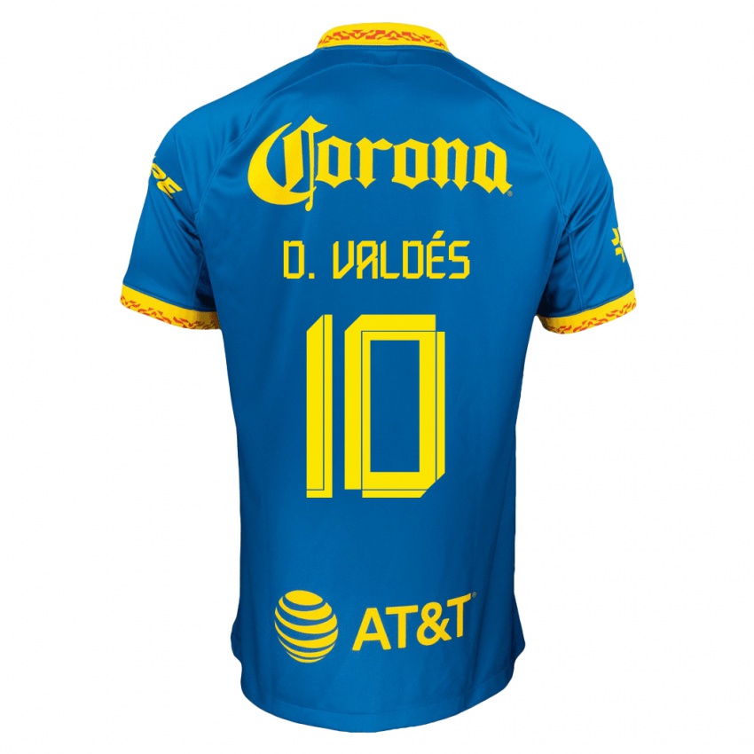 Kinderen Diego Valdés #10 Blauw Uitshirt Uittenue 2023/24 T-Shirt