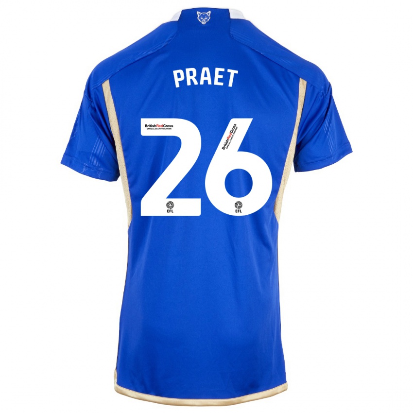 Heren Dennis Praet #26 Koningsblauw Thuisshirt Thuistenue 2023/24 T-Shirt