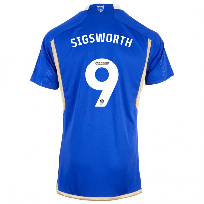 Heren Jessica Sigsworth #9 Koningsblauw Thuisshirt Thuistenue 2023/24 T-Shirt