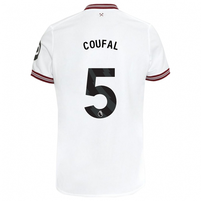 Heren Vladimir Coufal #5 Wit Uitshirt Uittenue 2023/24 T-Shirt