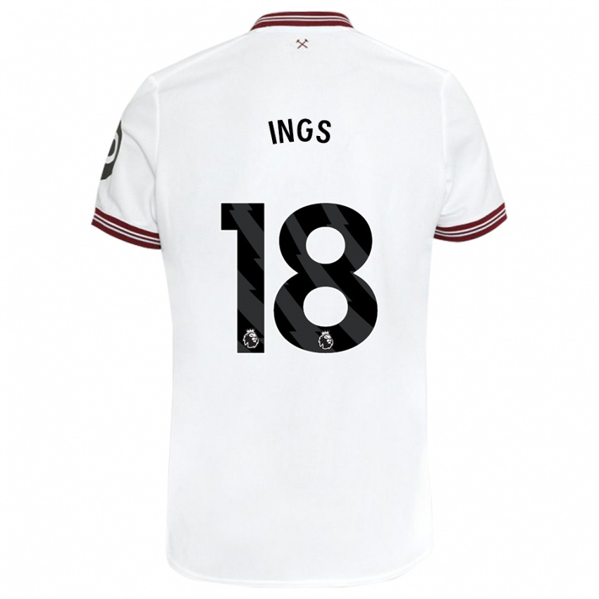 Heren Danny Ings #18 Wit Uitshirt Uittenue 2023/24 T-Shirt