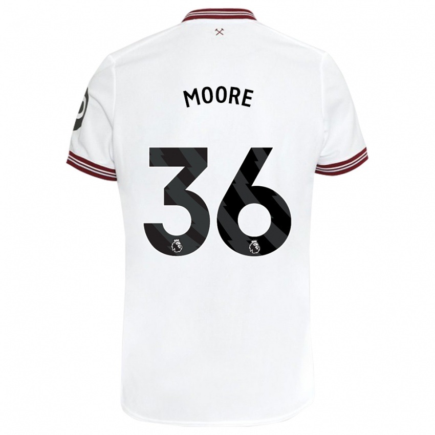 Heren Sean Moore #36 Wit Uitshirt Uittenue 2023/24 T-Shirt