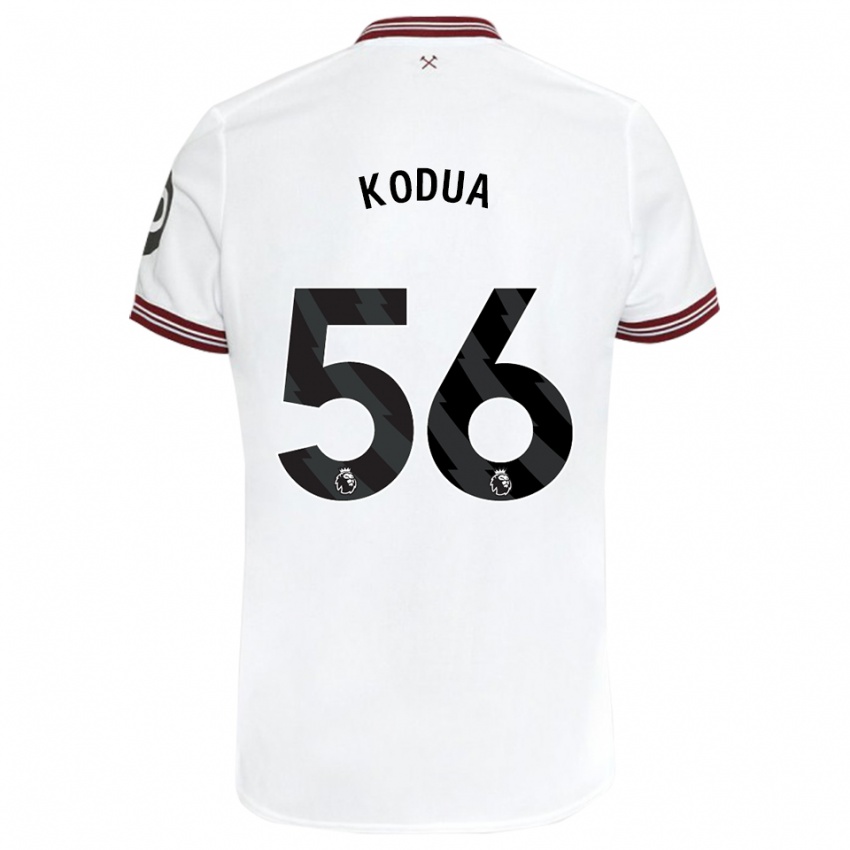Heren Gideon Kodua #56 Wit Uitshirt Uittenue 2023/24 T-Shirt