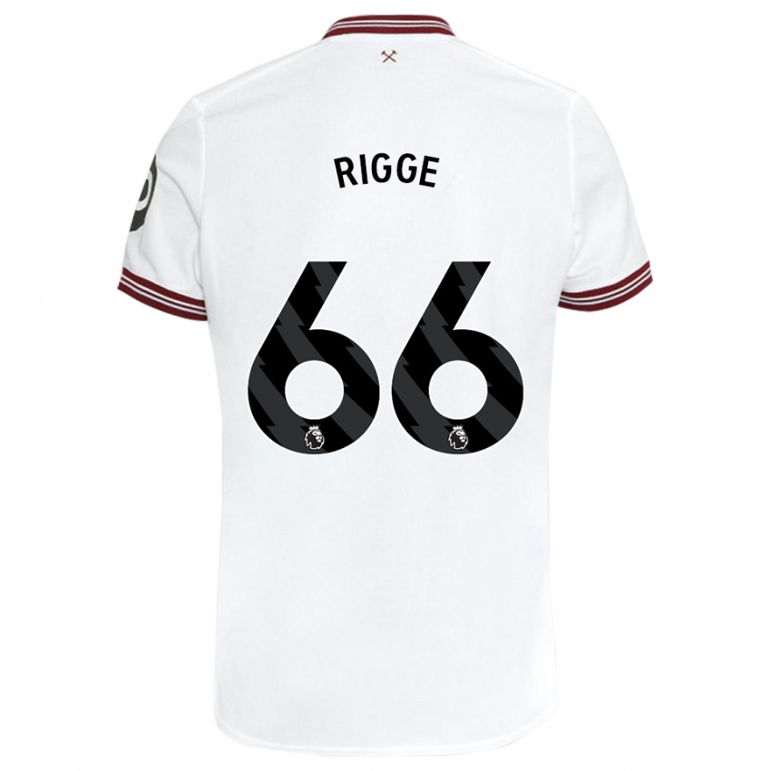Heren Daniel Rigge #66 Wit Uitshirt Uittenue 2023/24 T-Shirt