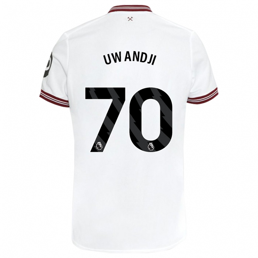 Heren Blaise Uwandji #70 Wit Uitshirt Uittenue 2023/24 T-Shirt