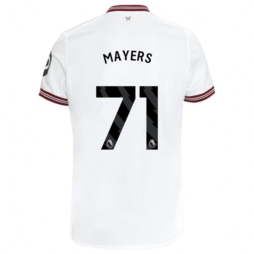 Heren Ezra Mayers #71 Wit Uitshirt Uittenue 2023/24 T-Shirt