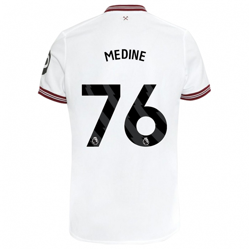 Heren Jethro Medine #76 Wit Uitshirt Uittenue 2023/24 T-Shirt