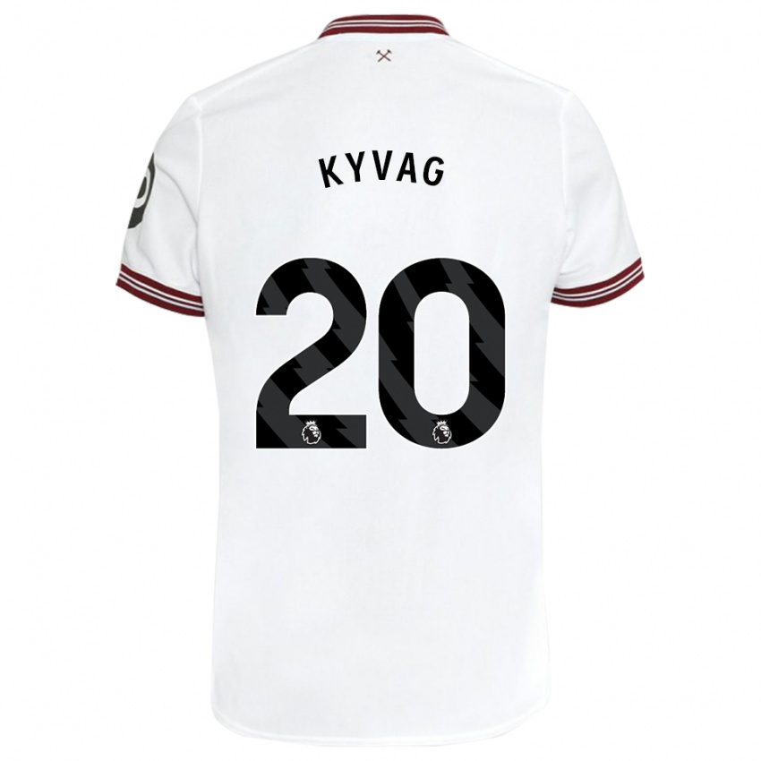 Heren Thea Kyvag #20 Wit Uitshirt Uittenue 2023/24 T-Shirt