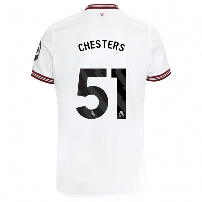 Heren Daniel Chesters #51 Wit Uitshirt Uittenue 2023/24 T-Shirt