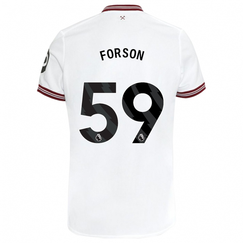 Heren Keenan Forson #59 Wit Uitshirt Uittenue 2023/24 T-Shirt
