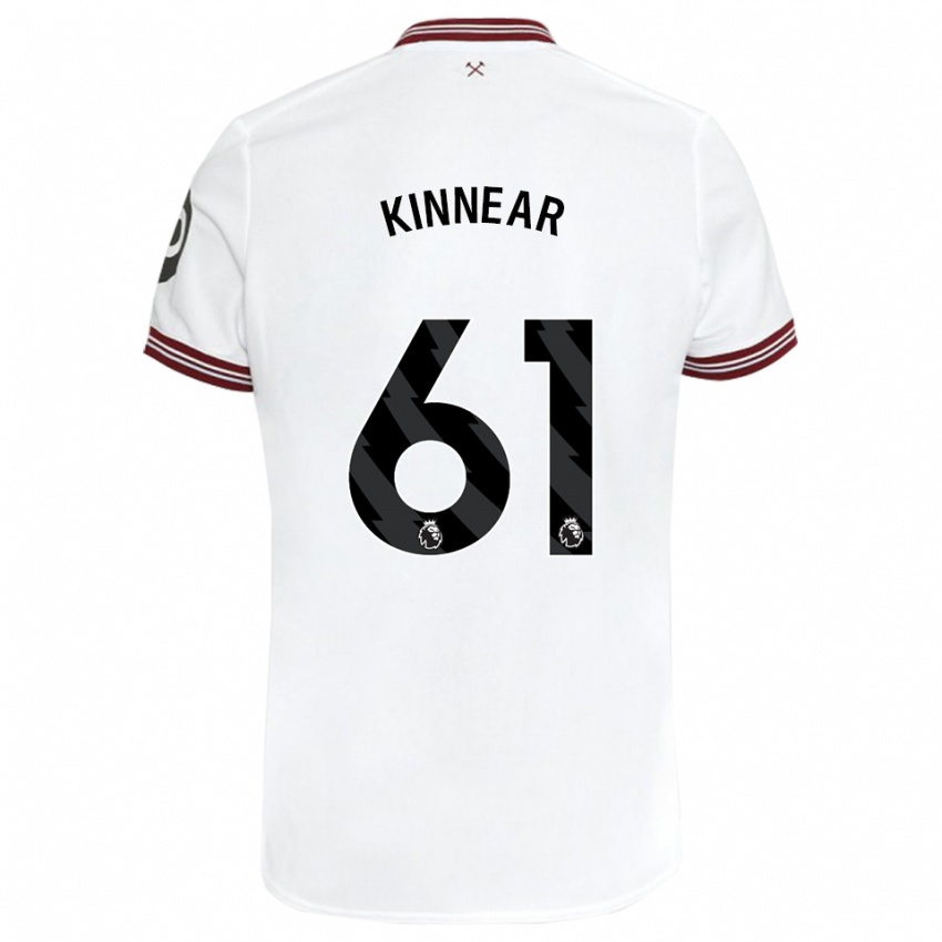 Heren Brian Kinnear #61 Wit Uitshirt Uittenue 2023/24 T-Shirt