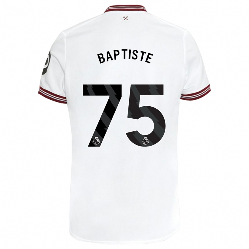 Heren Jamal Baptiste #75 Wit Uitshirt Uittenue 2023/24 T-Shirt
