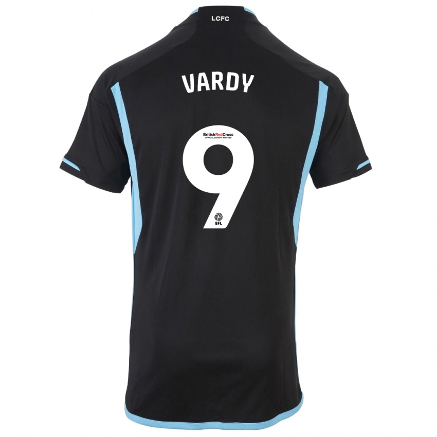 Heren Jamie Vardy #9 Zwart Uitshirt Uittenue 2023/24 T-Shirt