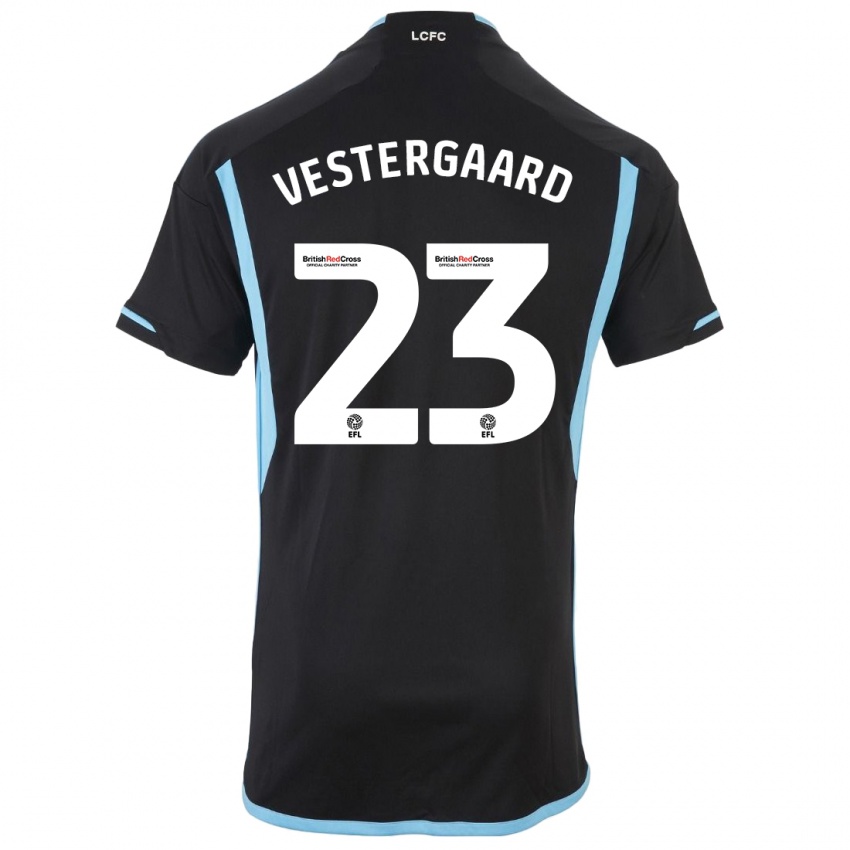 Heren Jannik Vestergaard #23 Zwart Uitshirt Uittenue 2023/24 T-Shirt