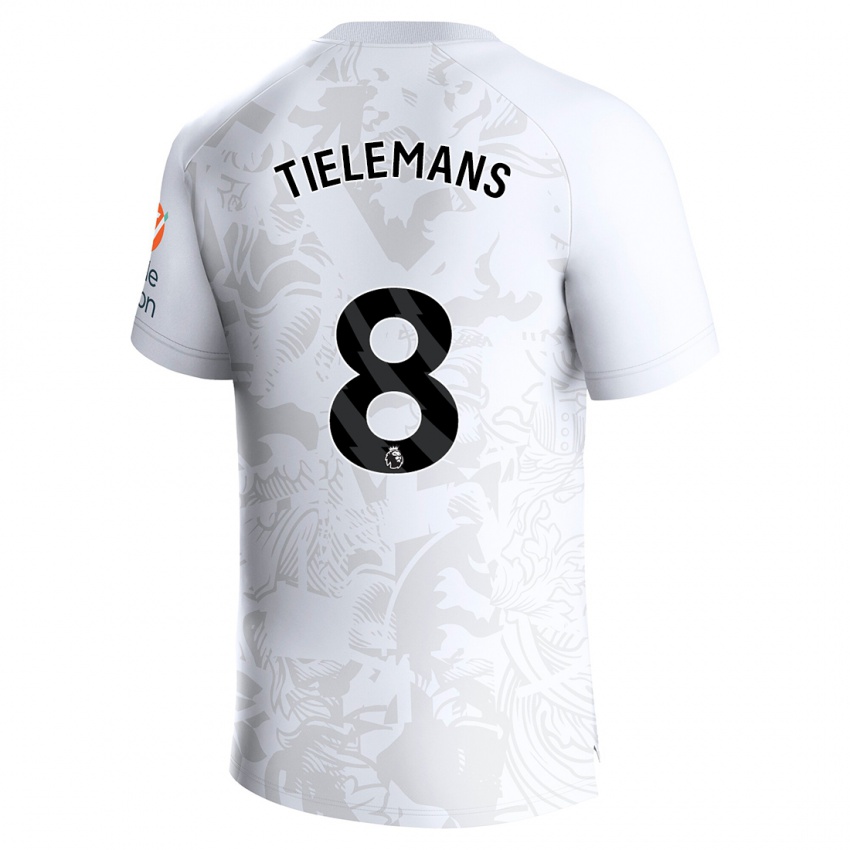 Heren Youri Tielemans #8 Wit Uitshirt Uittenue 2023/24 T-Shirt