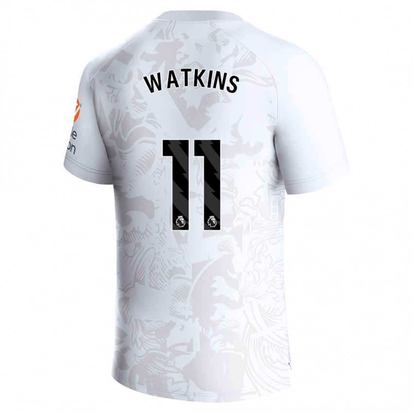 Heren Ollie Watkins #11 Wit Uitshirt Uittenue 2023/24 T-Shirt