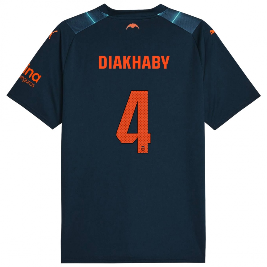 Heren Mouctar Diakhaby #4 Marineblauw Uitshirt Uittenue 2023/24 T-Shirt