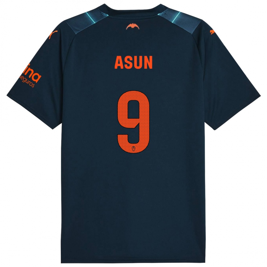 Heren Asun #9 Marineblauw Uitshirt Uittenue 2023/24 T-Shirt
