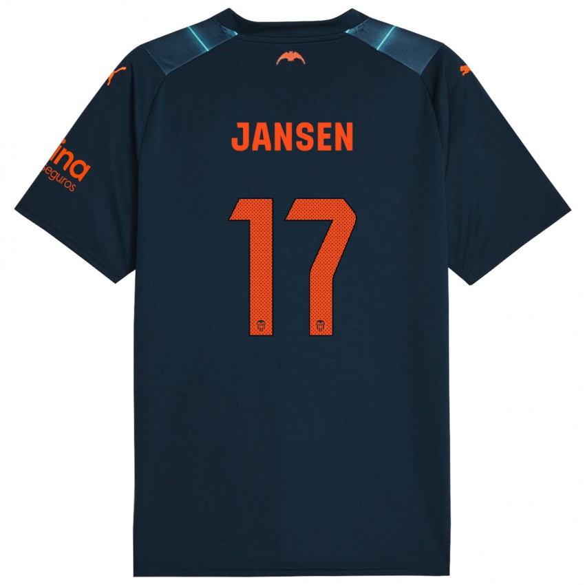 Heren Ellen Jansen #17 Marineblauw Uitshirt Uittenue 2023/24 T-Shirt