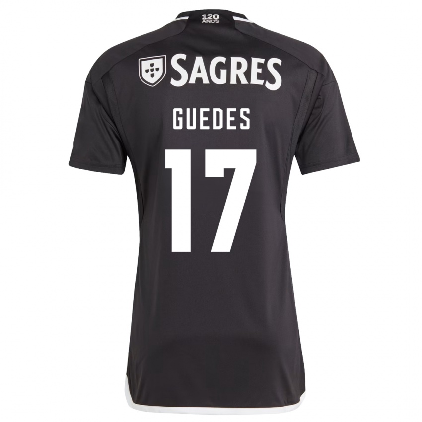 Heren Goncalo Guedes #17 Zwart Uitshirt Uittenue 2023/24 T-Shirt