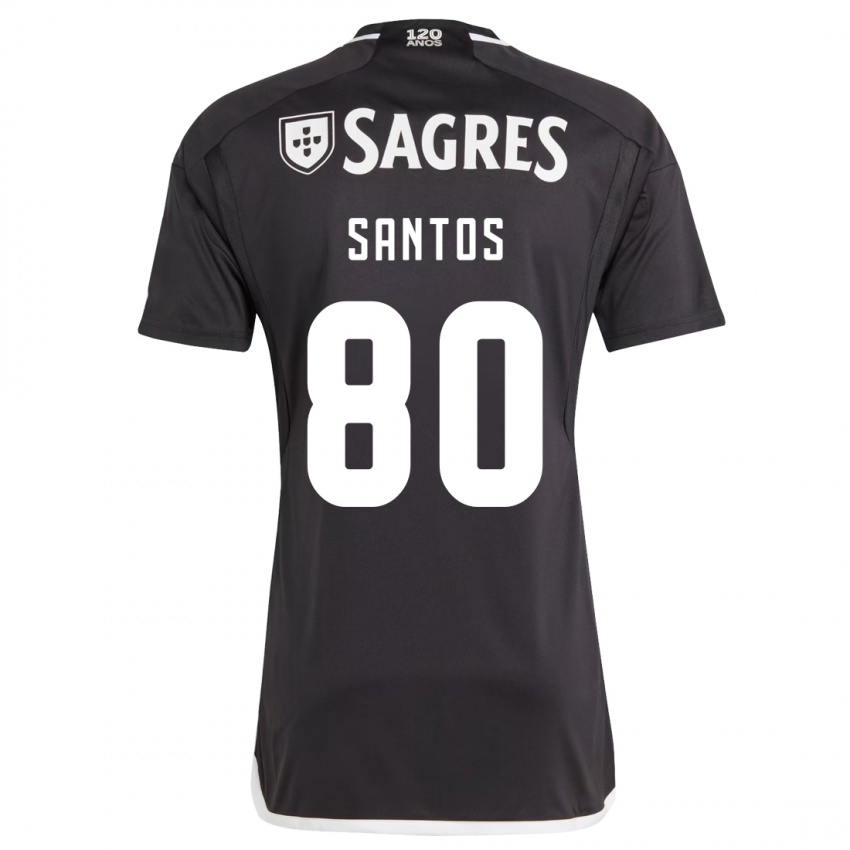 Heren Pedro Santos #80 Zwart Uitshirt Uittenue 2023/24 T-Shirt