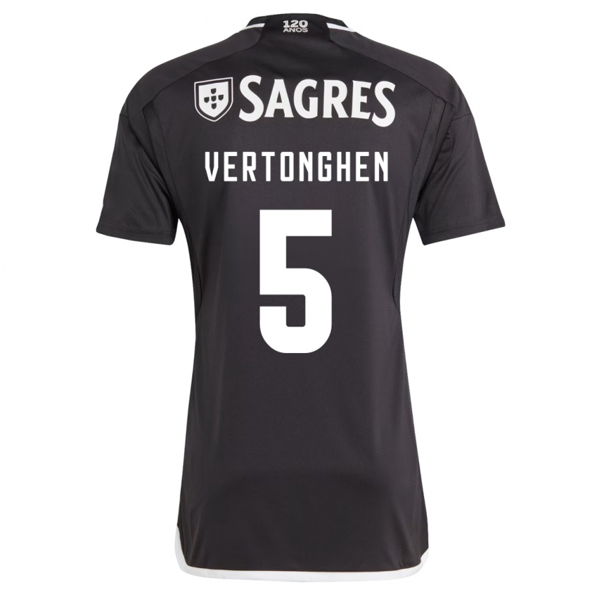 Heren Jan Vertonghen #5 Zwart Uitshirt Uittenue 2023/24 T-Shirt